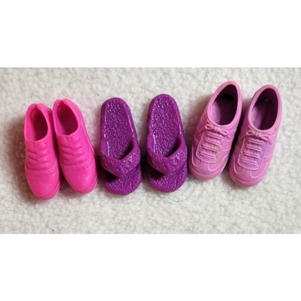 Vintage Barbie Skipper Shoes Sneakers Slippers Pink Purple